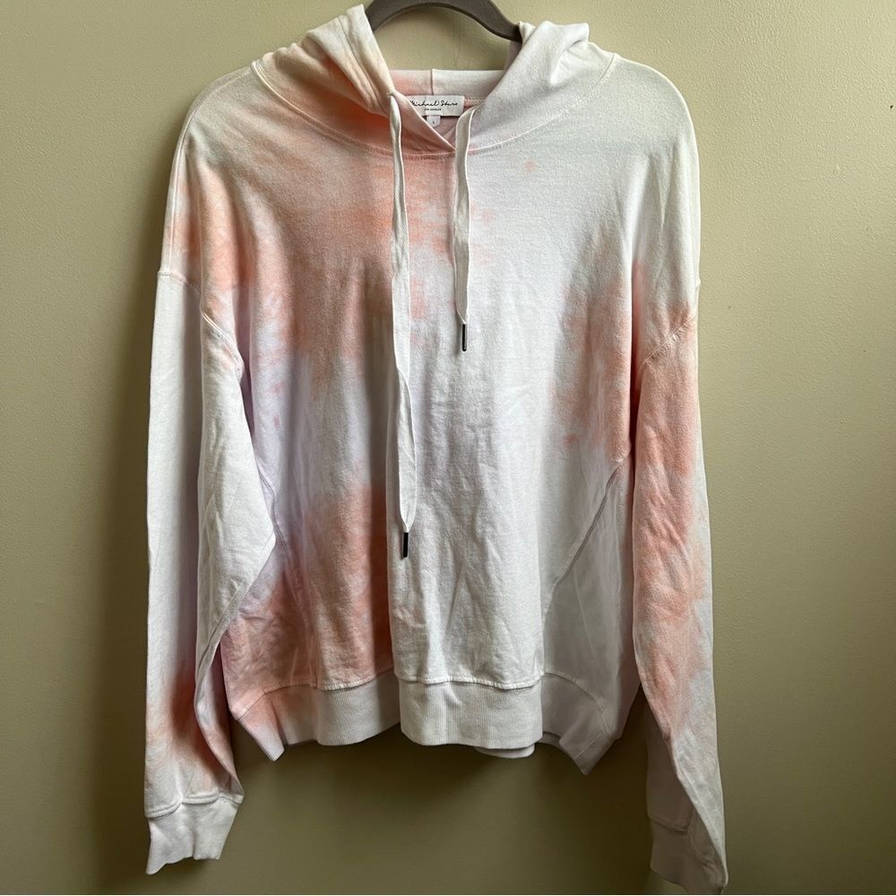 Michael Stars Y2K sweatshirt Miley Hoodie pink tie dye hood Size Large